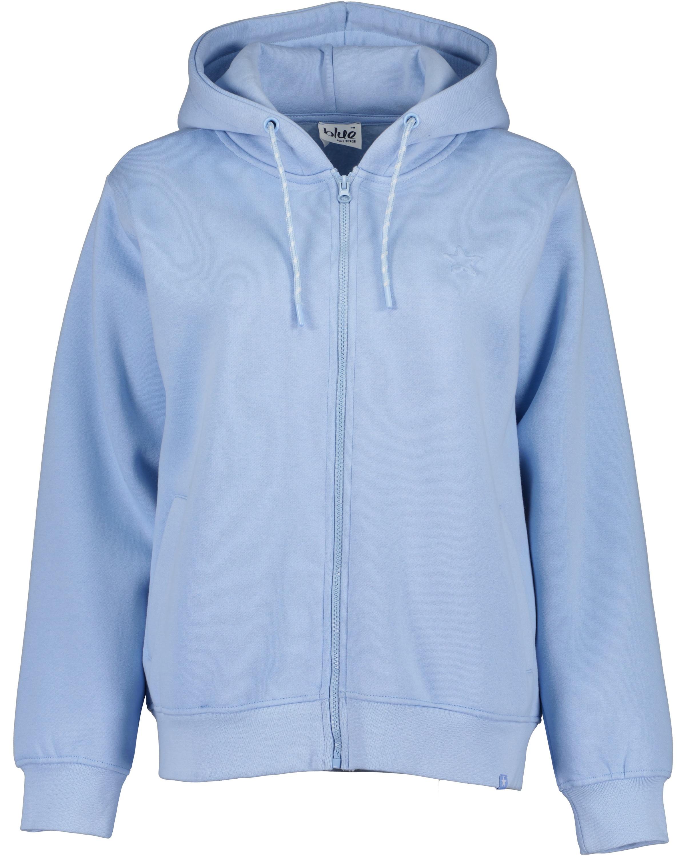 BLUE SEVEN Zip-Up Hoodie in Blue: front