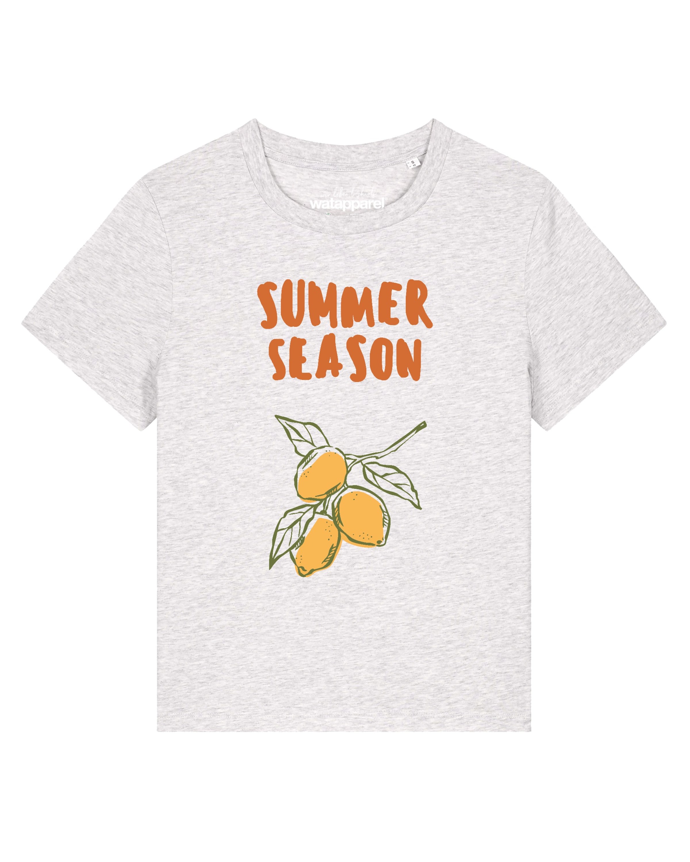 Watapparel T-shirt 'Summer Season' en XXL en gris chiné / orange / orange foncé, Vue avec produit