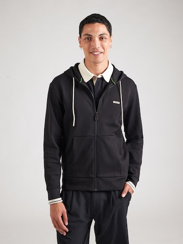 BOSS Sweatvest in Zwart: voorkant