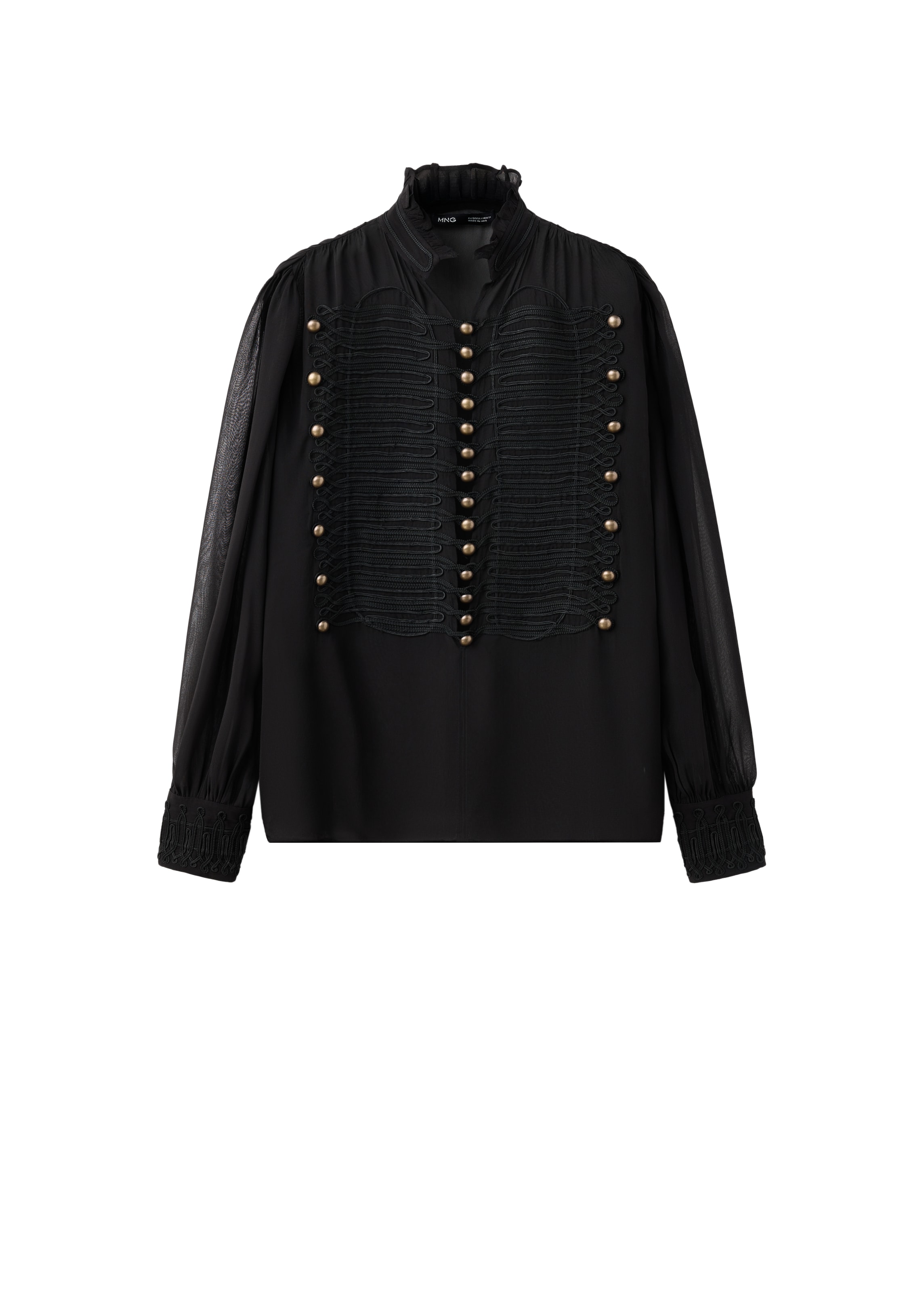 MANGO - Blusa 'CAYENNE' en negro: frente