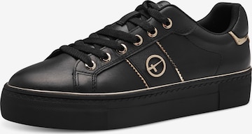 Sneaker low de la Tamaris pe negru: față
