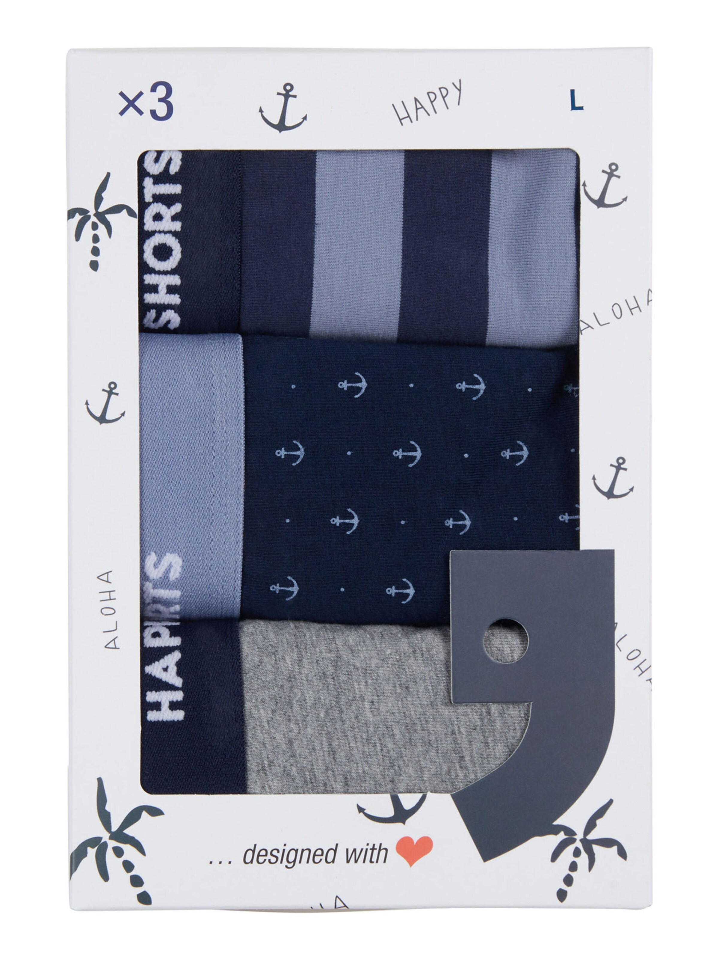 Happy Shorts Retro Boxer ' Jersey ' in Grau