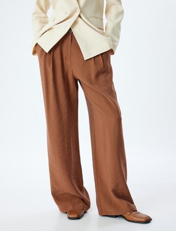 Koton Wide leg Bandplooibroek in Bruin: voorkant
