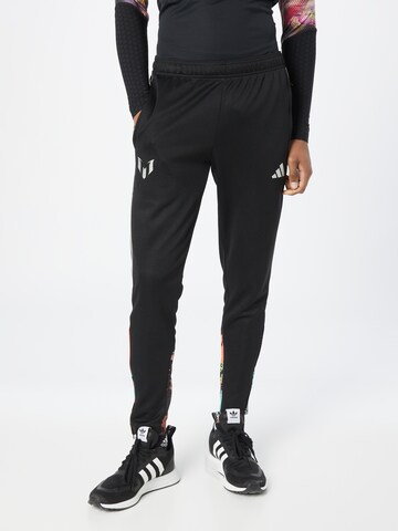 ADIDAS PERFORMANCE Slimfit Sportbroek 'Messi ' in Zwart: voorkant