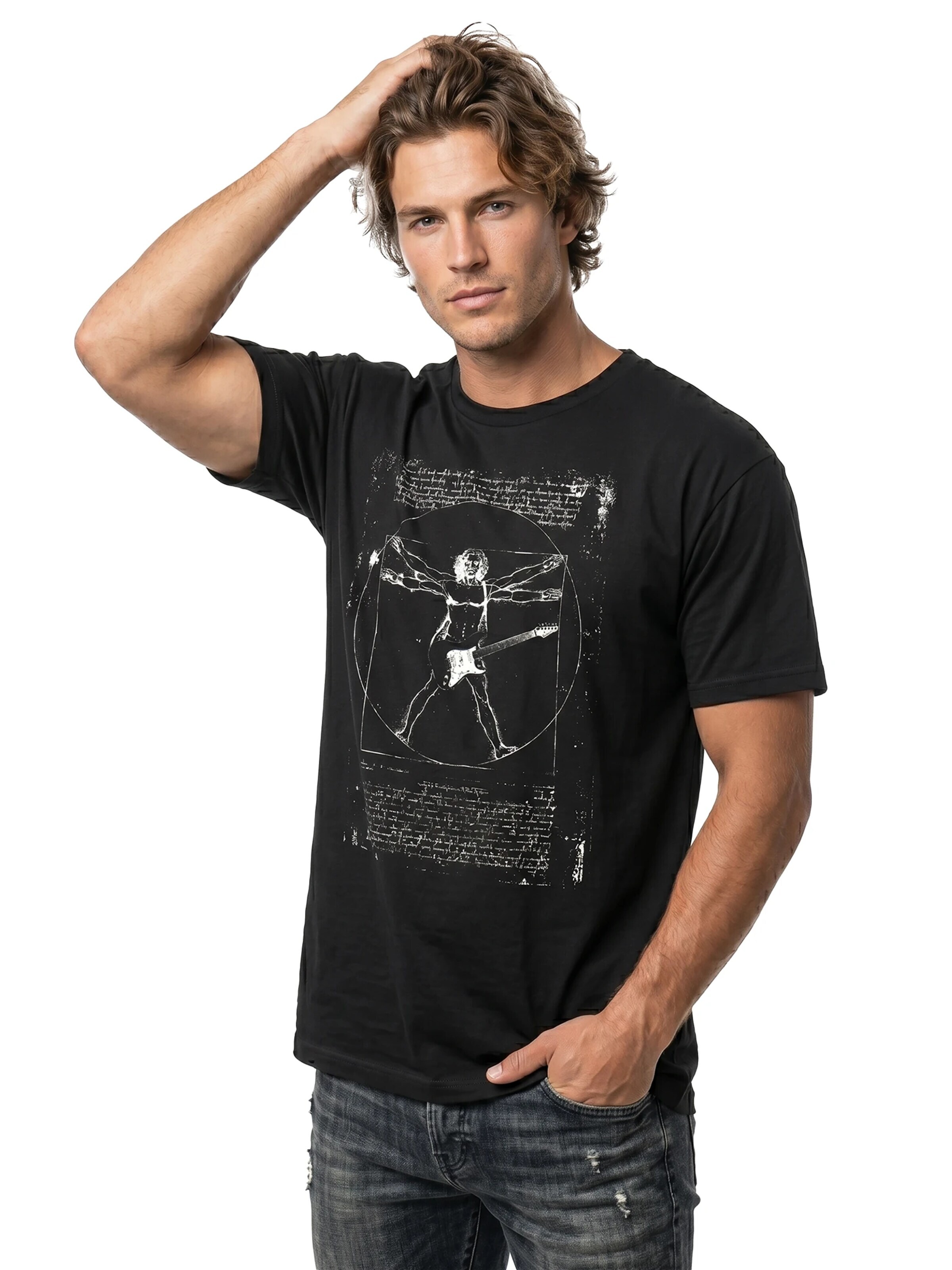 MAKAYA Shirt 'Da Vinci Rock' in Black