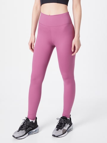 NIKE Skinny Sportbroek 'One Luxe' in Lila: voorkant