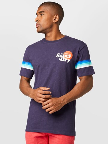 Superdry T-Shirt 'Cali' in Blau: predná strana