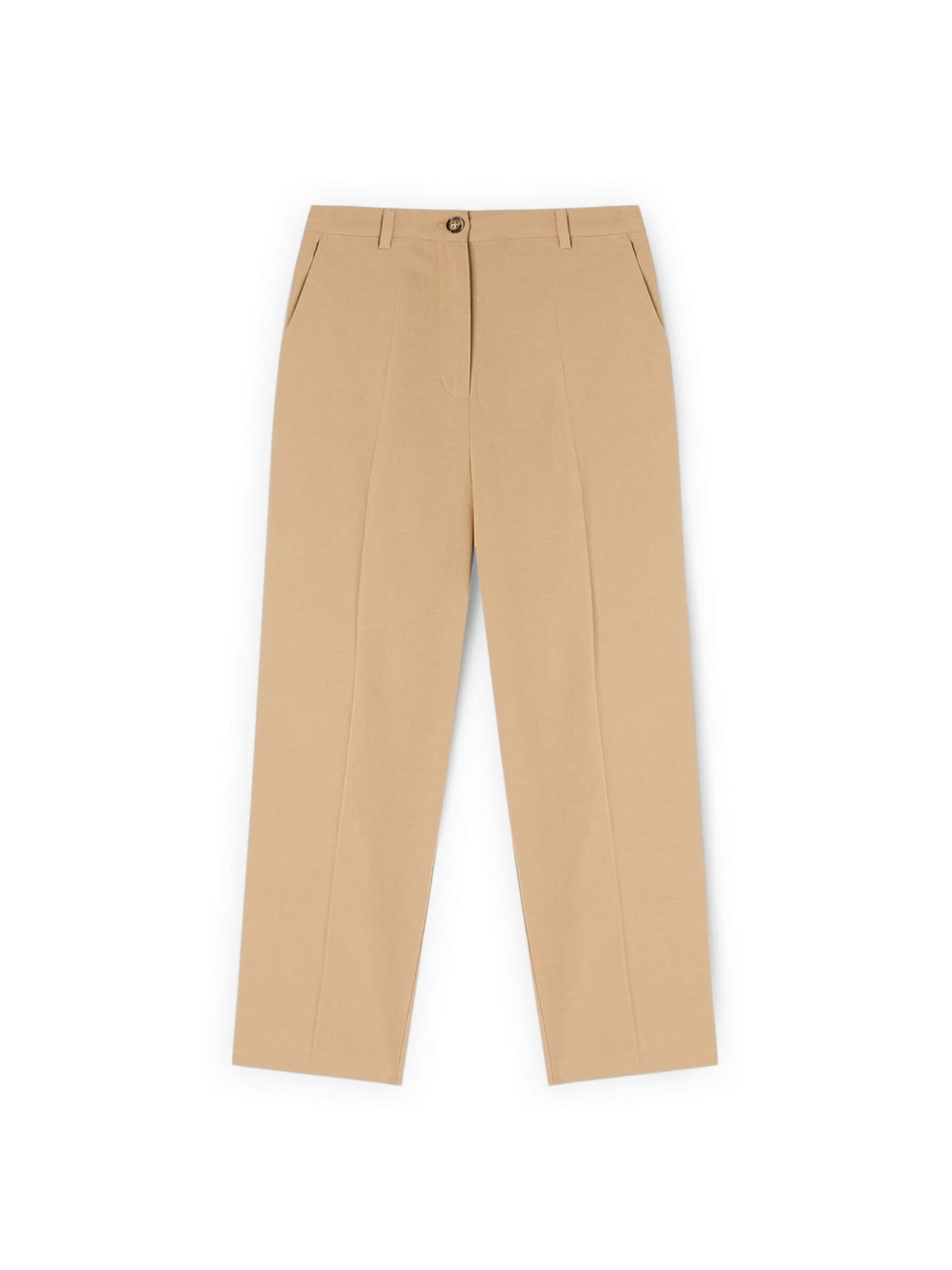 MOTIVI Regular Trousers in Beige: front