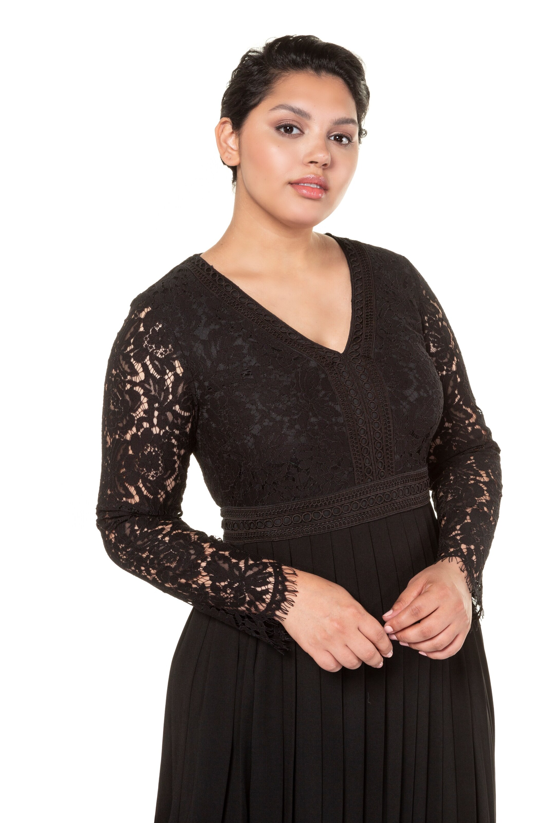 Ulla Popken Ulla Popken Damen große Größen Maxikleid 725739 in schwarz