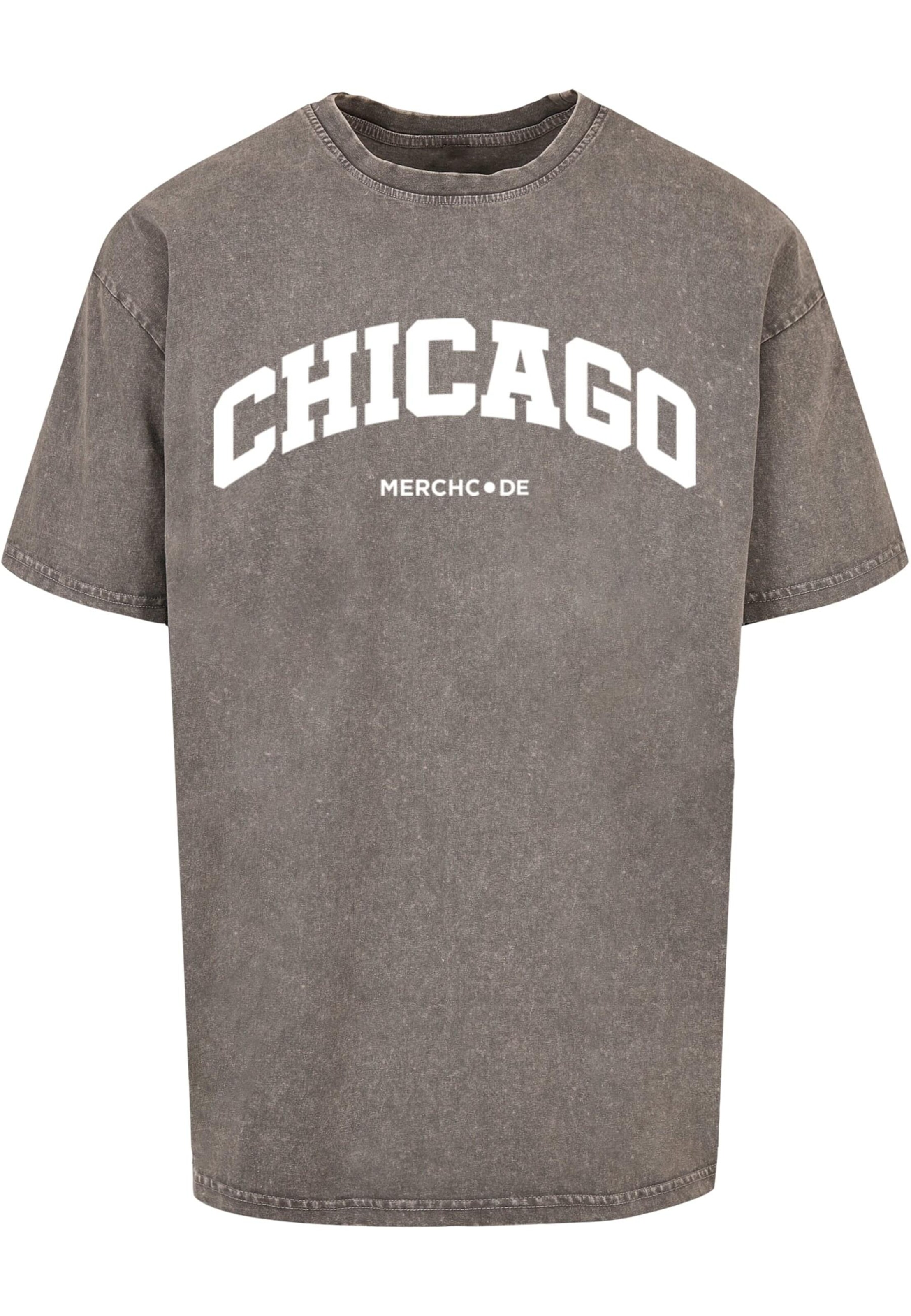 Merchcode Shirt 'Chicago Wording' in Grey: front