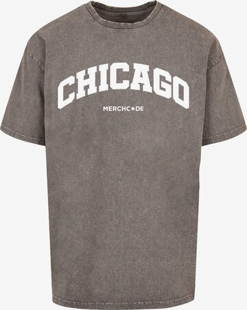 Merchcode Shirt 'Chicago Wording' in Grijs: voorkant