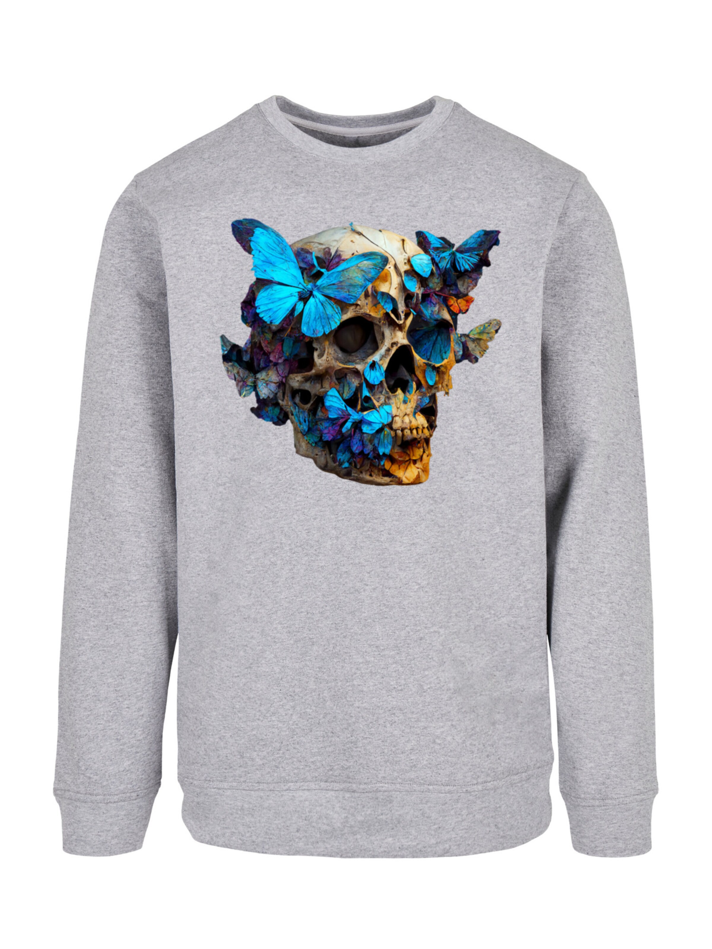 F4NT4STIC Sweatshirt 'Schmetterling' in Grau: Vorderseite