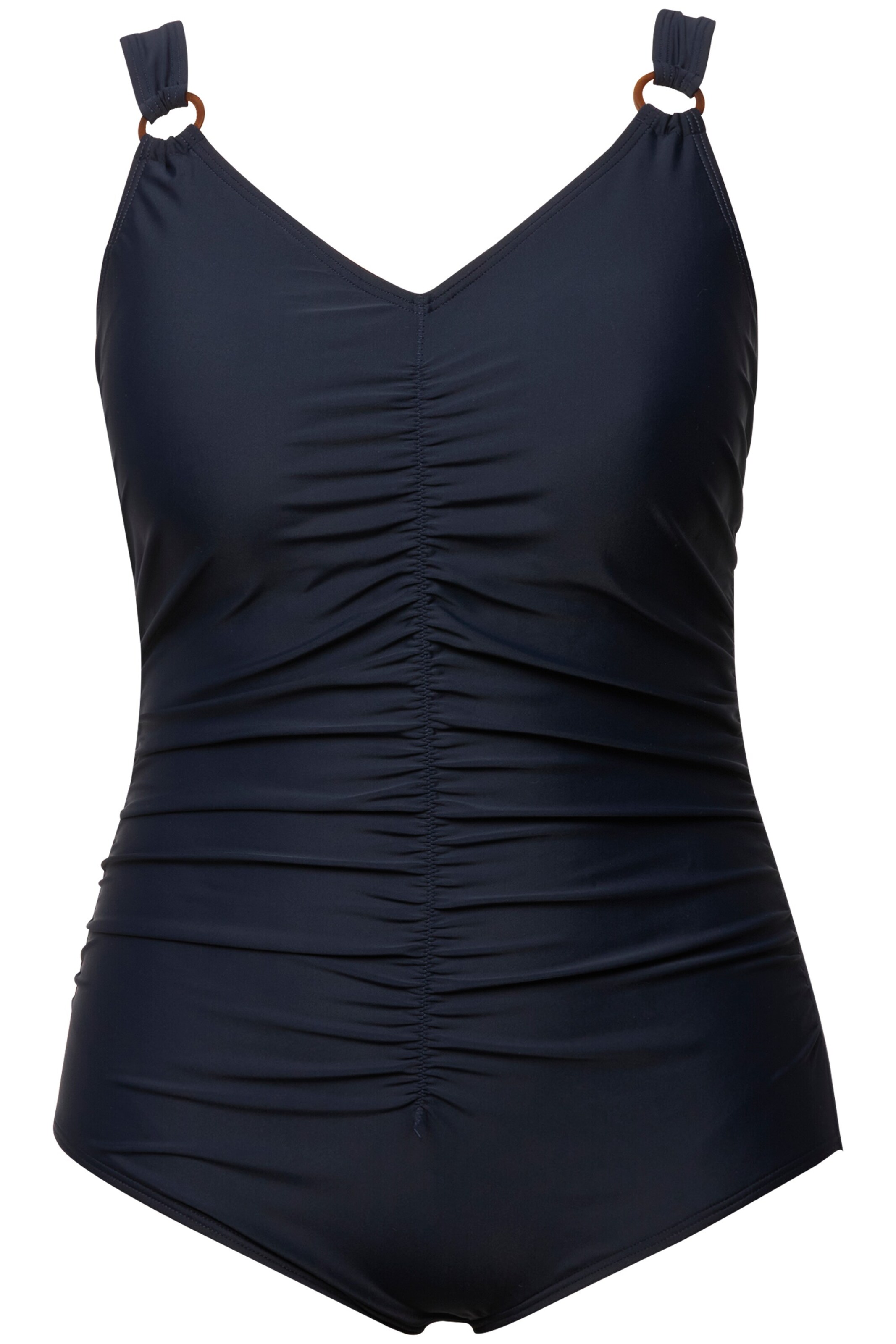 Ulla Popken T-shirt Badpak in Blauw: voorkant