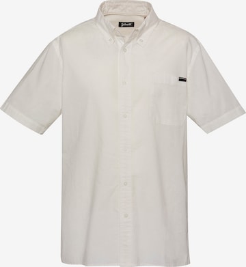 Schott NYC Button Up Shirt in White: front