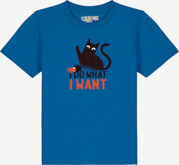 watabout.kids Shirt 'Cat' in Blauw: voorkant