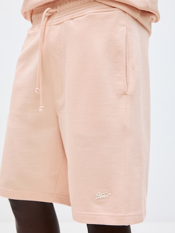 Pull&Bear Loose fit Trousers 'STWD' in Pink