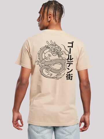 T-Shirt 'Drache Golden Gai' F4NT4STIC en beige : devant