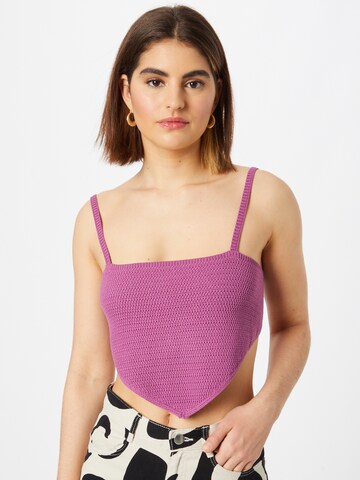 WEEKDAY Knitted Top in Purple: front