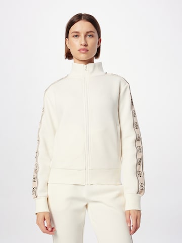 GUESS Athletic Zip-Up Hoodie 'Brithey' in White: front