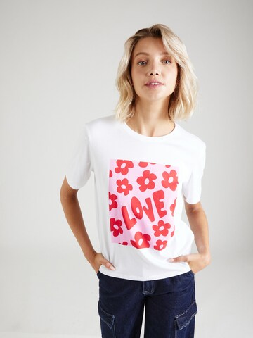 T-shirt 'ANGI' PIECES en blanc : devant