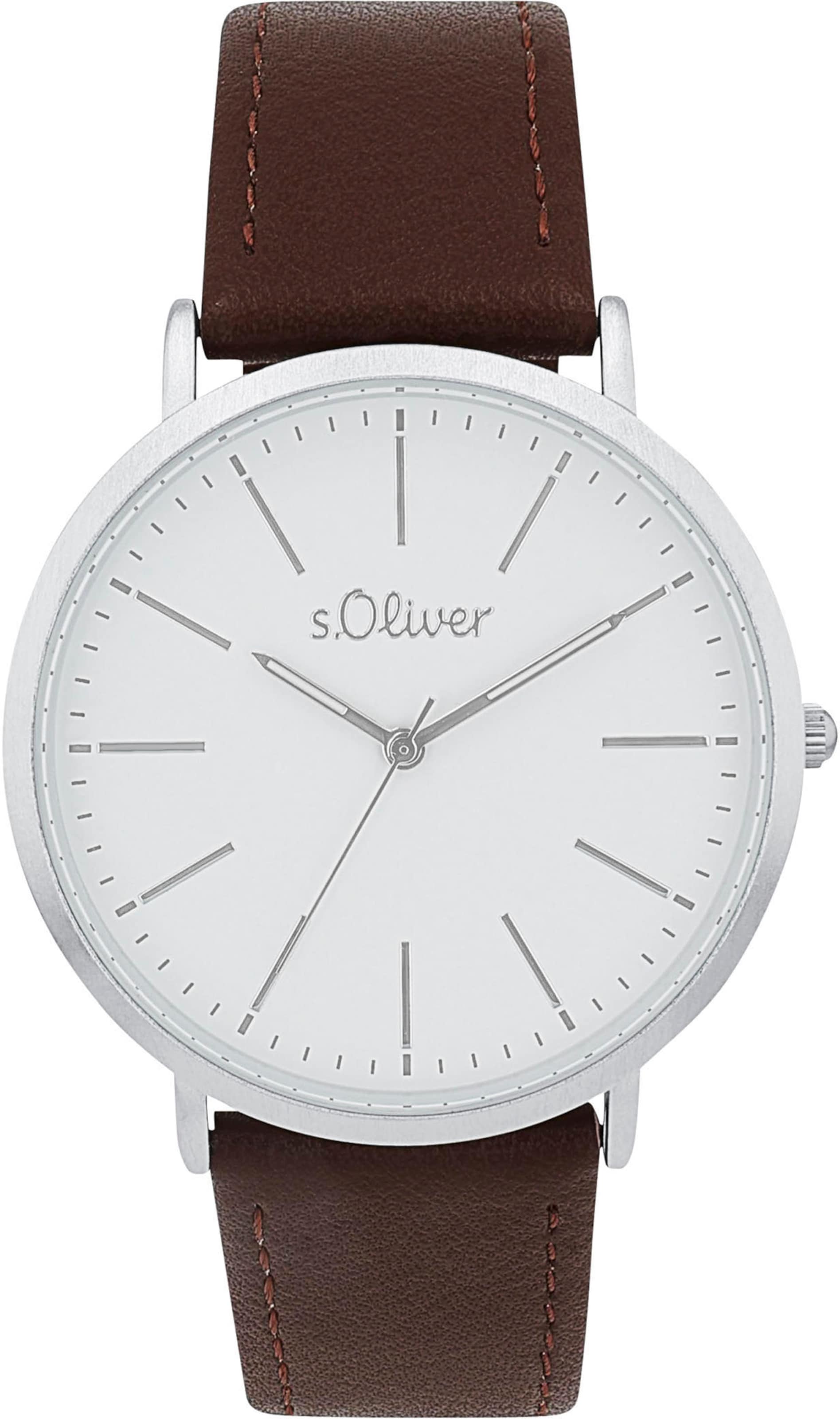 s.Oliver Analoguhr in Braun: Vorderseite