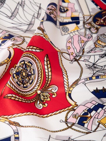 MayTree Scarf 'Seidentuch quadratisch Segelboot 53x53 rot' in Red