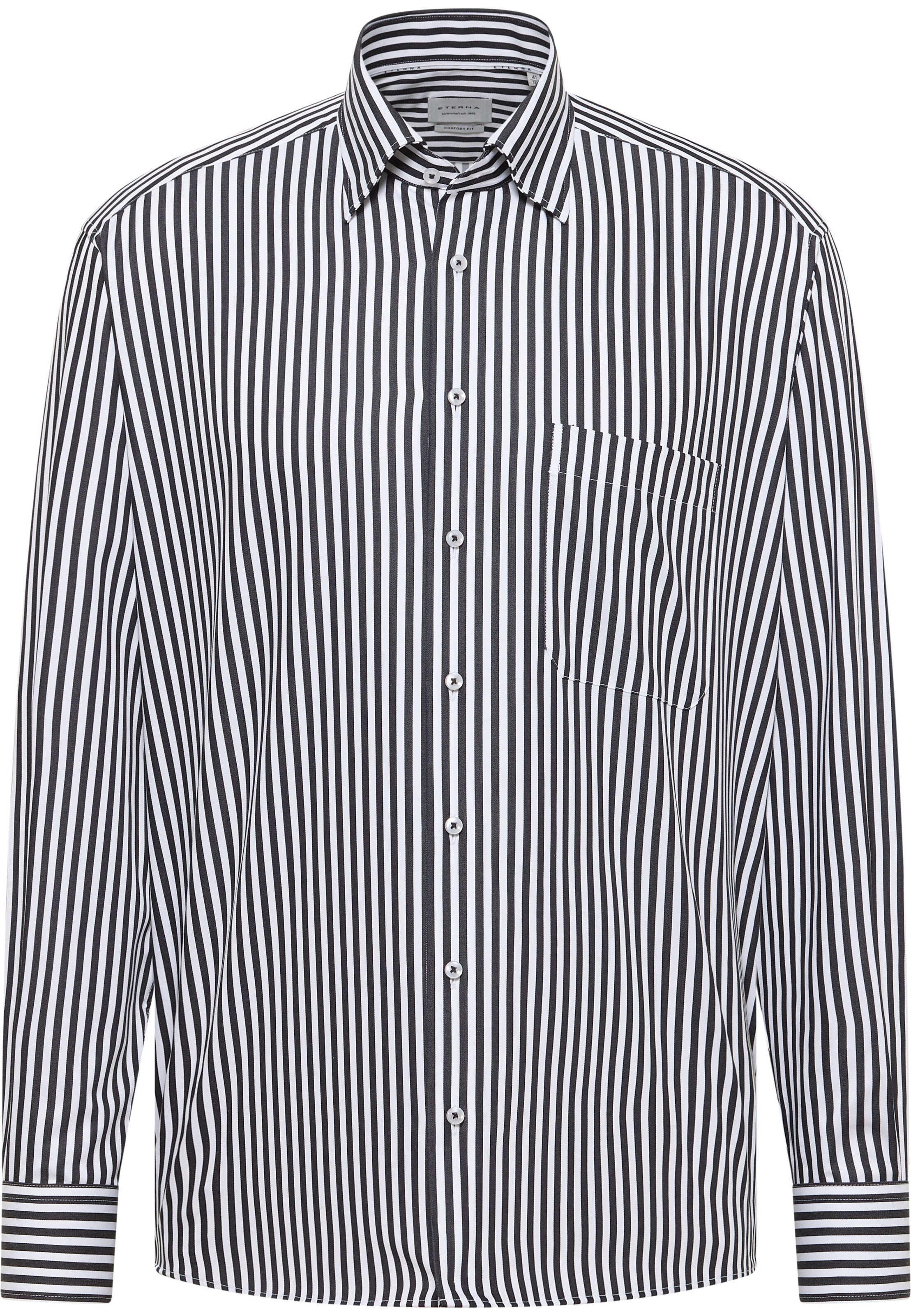 ETERNA Comfort fit Zakelijk overhemd in Zwart: voorkant