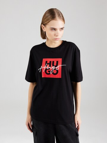 HUGO Μπλουζάκι 'Dashire 3' σε μαύρο: μπροστά