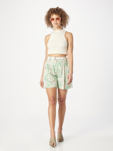 People Tree Regular Pleat-Front Pants in Green