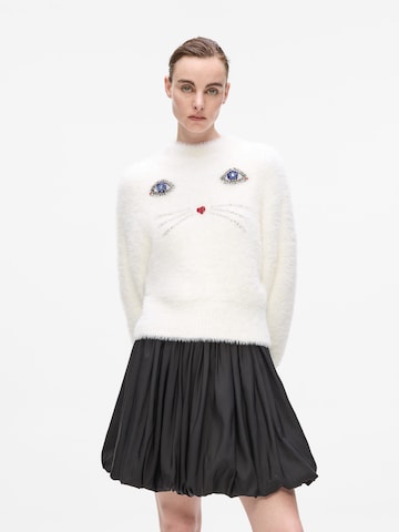 Karl Lagerfeld Sveter - Biela: predná strana