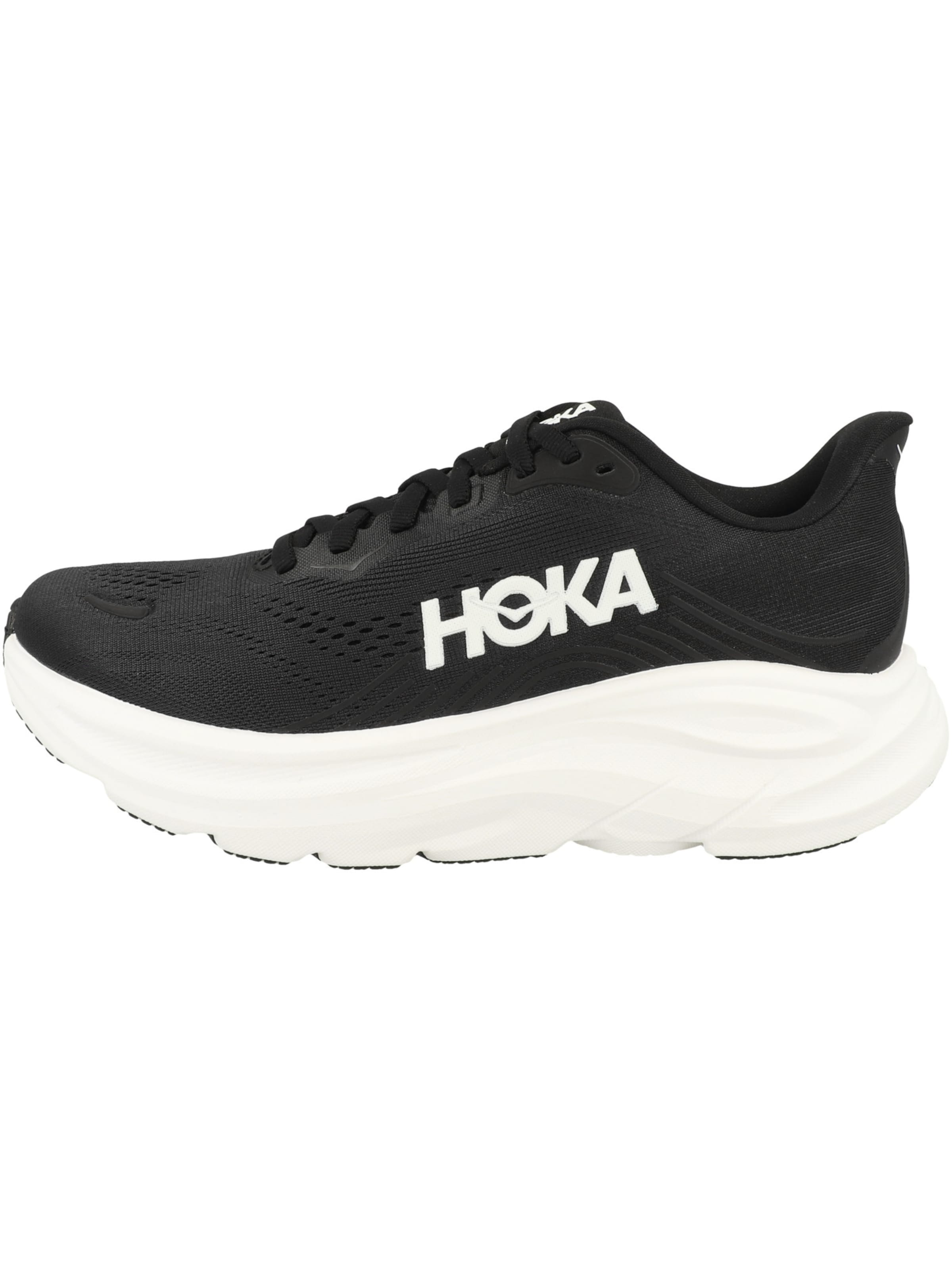 Chaussure de course 'Clifton 11' HOKA en noir : sur le côté
