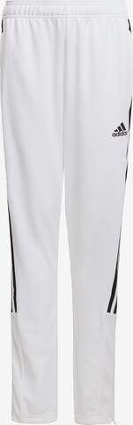 ADIDAS PERFORMANCE Slim fit Workout Pants 'Trio 21' in White: front