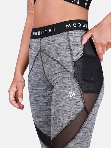 MOROTAI Skinny Sporthose 'PERFORMANCE' in Grau