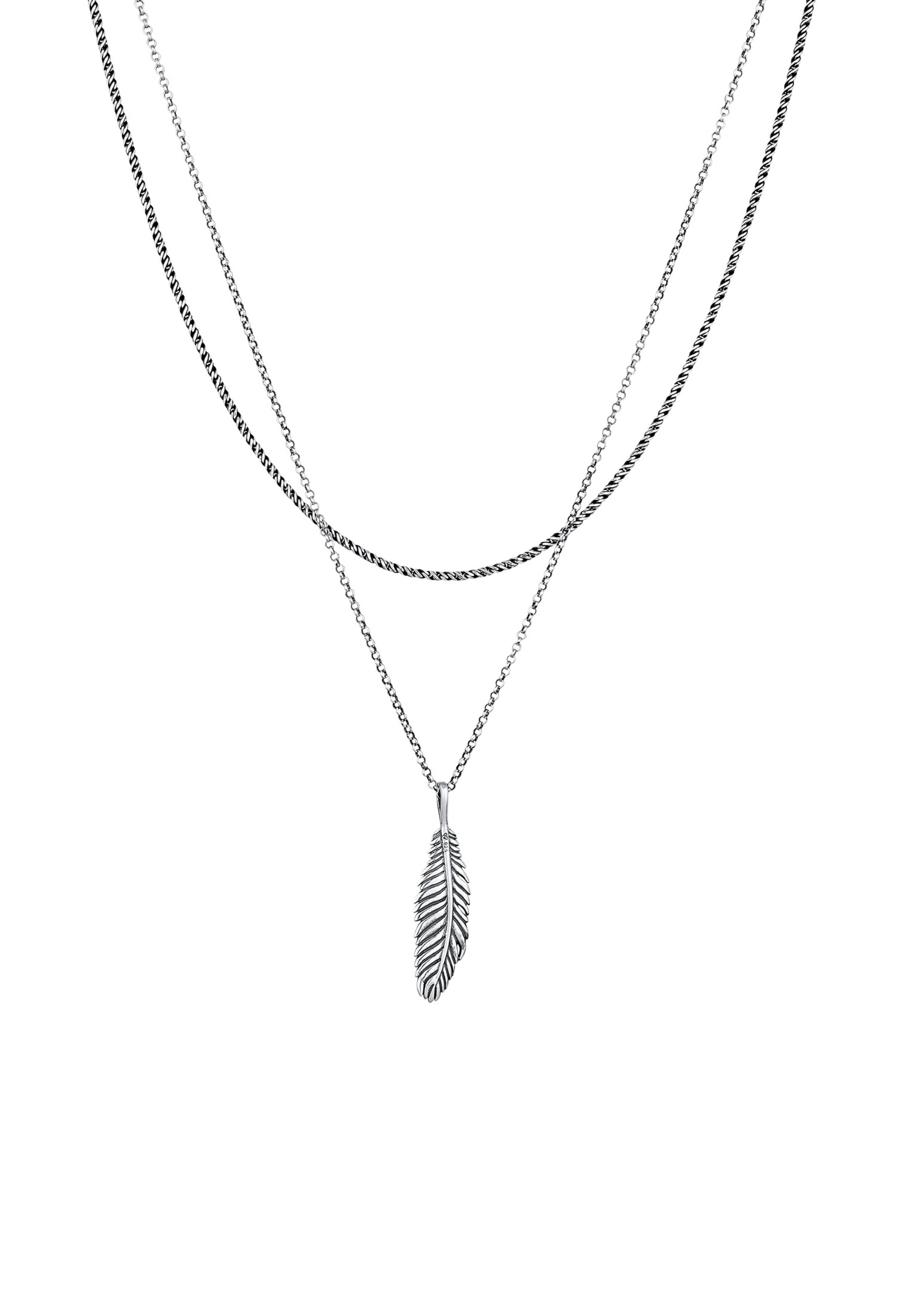 KUZZOI Necklace 'Feder' in Silver