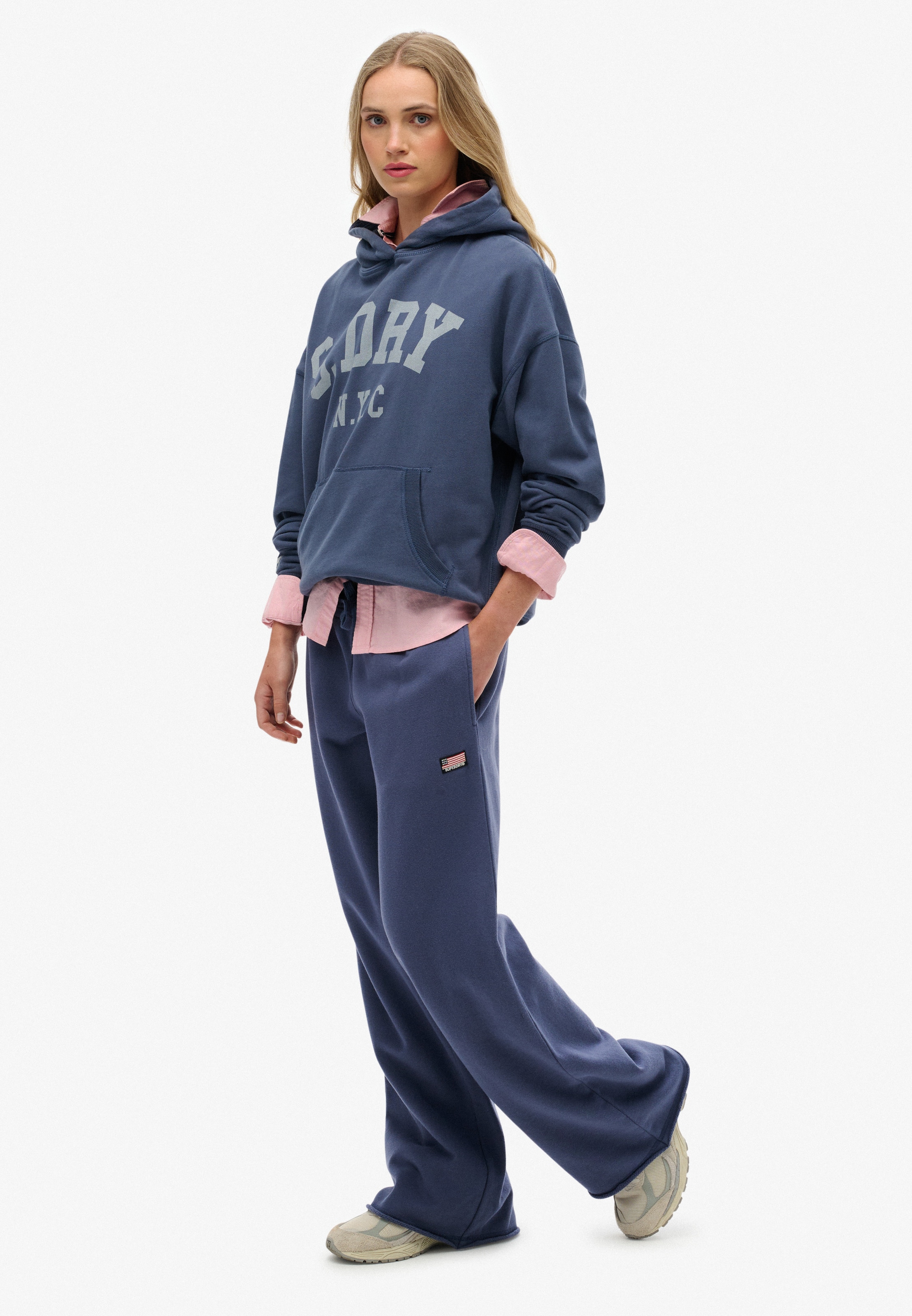 Wide Leg Pantalon Superdry & Co en bleu