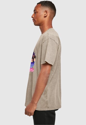Merchcode T-Shirt 'Summer Vibes Sunset' in Braun