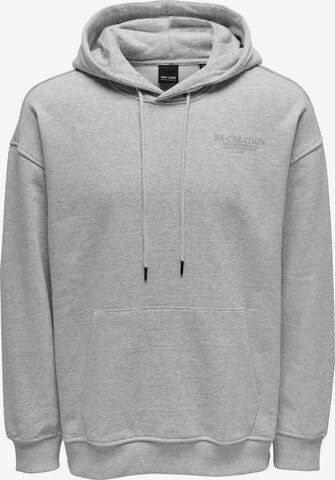 Only & Sons Sweatshirt 'FRANK LIFE' in Grey: front