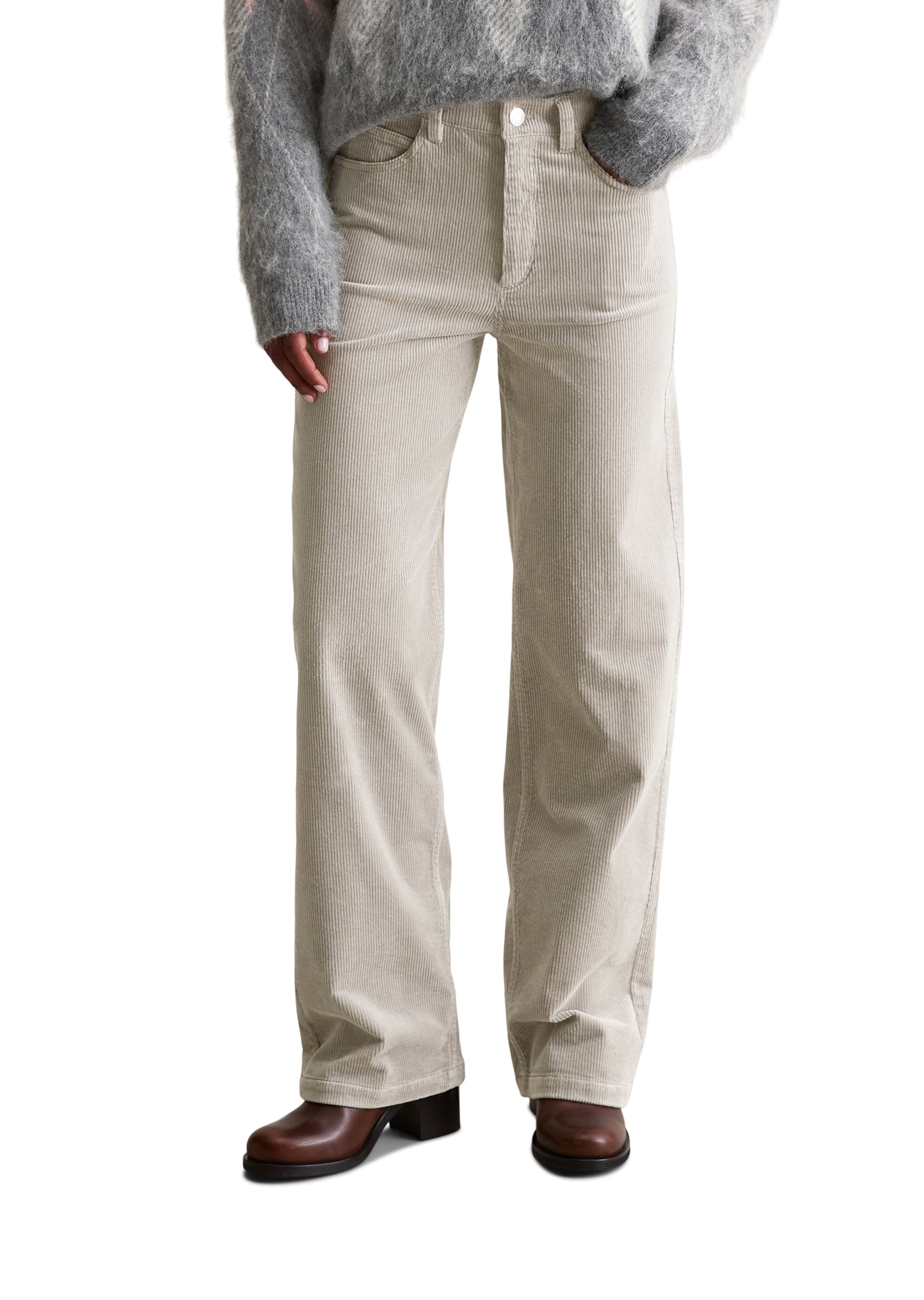 Marc O'Polo DENIM Široký strih Nohavice 'Tomma' - Sivá: predná strana