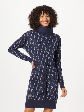 Ragwear Gebreide jurk 'MARINA' in Blauw: voorkant