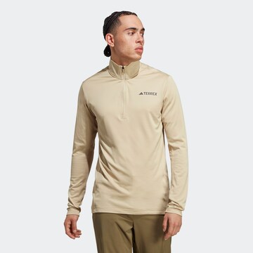 ADIDAS TERREX Athletic Sweatshirt 'Multi Fleece' in Beige: front