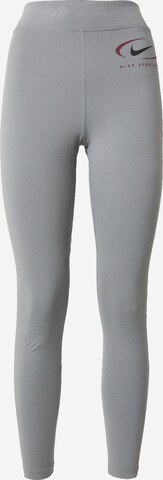 Nike Sportswear Skinny Legginsy 'Swoosh' w kolorze szary: przód