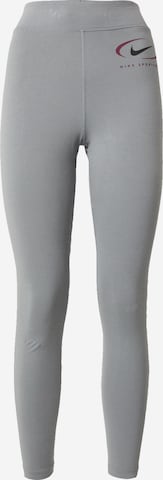 Nike Sportswear Skinny Legíny 'Swoosh' – šedá: přední strana