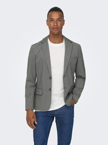 Coupe slim Veste de costume 'MARK' Only & Sons en gris : devant