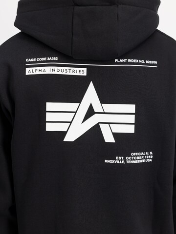 Felpa 'Label' di ALPHA INDUSTRIES in nero