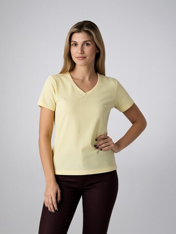 LEAFLETIC Shirt 'Leafletic Women’s Short Sleeve V-Neck T-shirt' in Geel