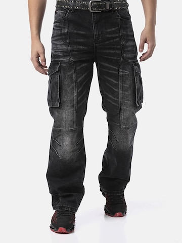 CIPO & BAXX Loosefit Jeanshose 'CD897', Over Size, Loose Fit, Dirty in Schwarz: Vorderseite