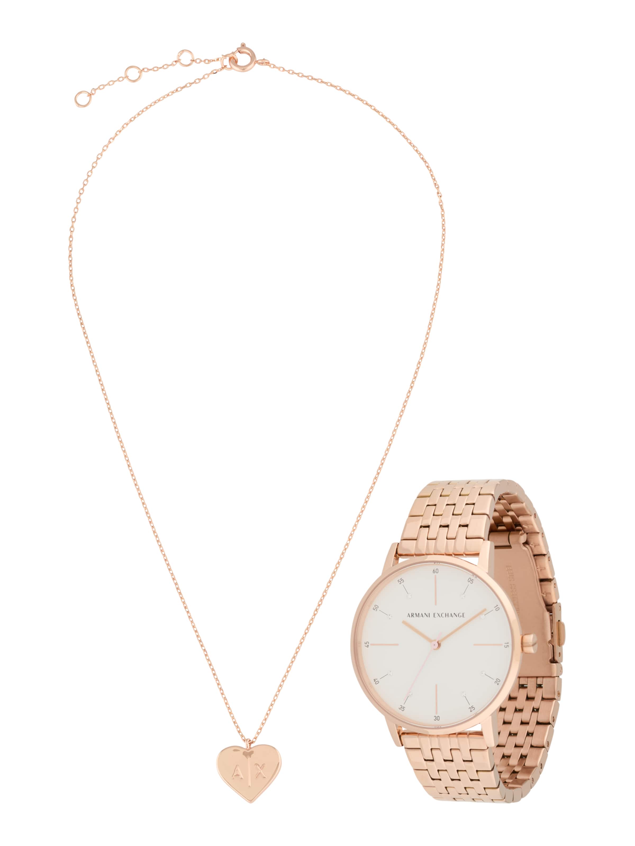 ARMANI EXCHANGE Set: Uhr+ Kette in Gold: Vorderseite