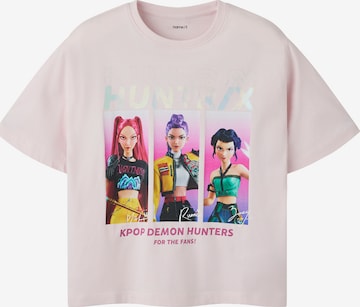 NAME IT Koszulka 'NKFMAJA KPOP' w kolorze różowy: przód