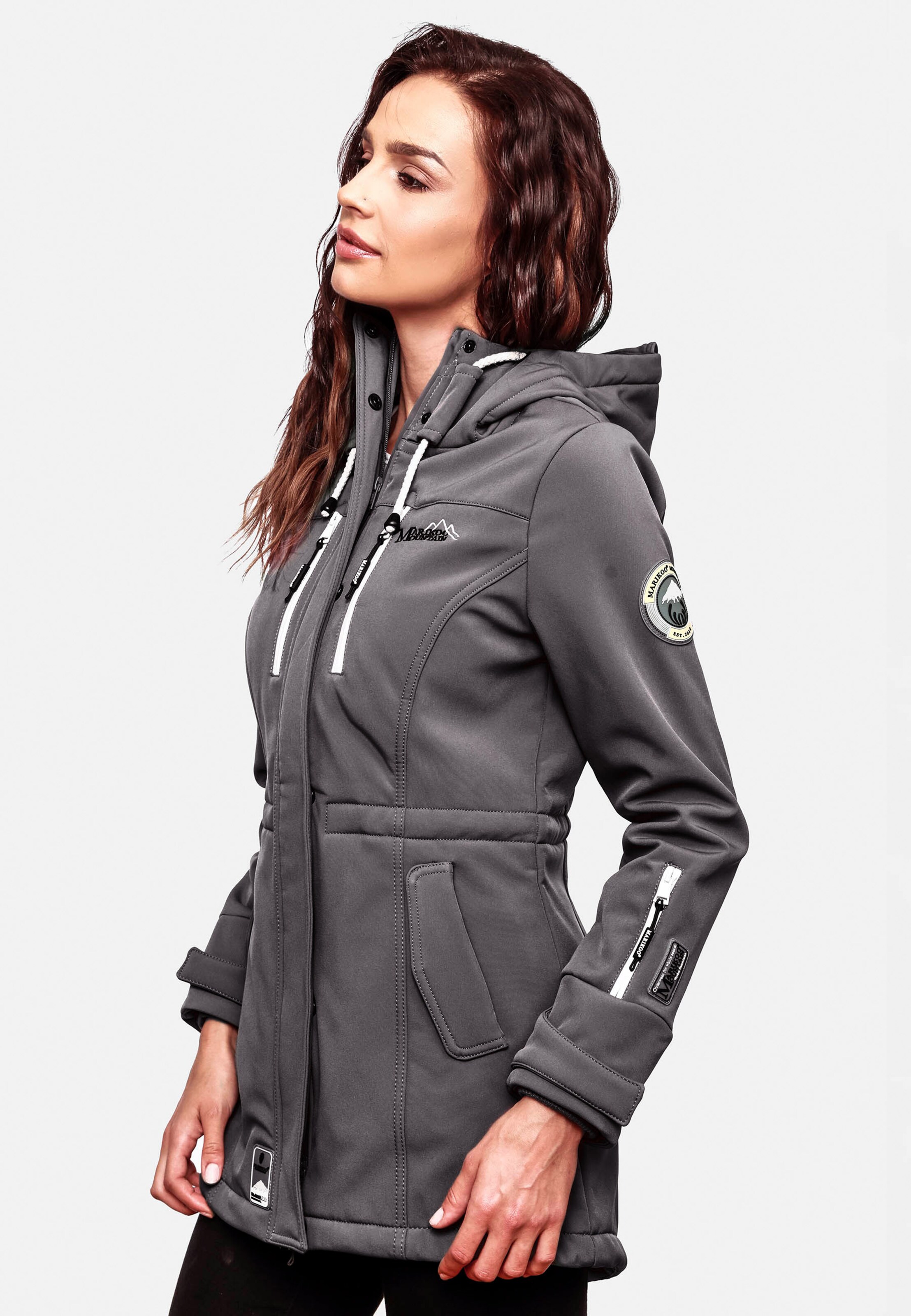 MARIKOO Raincoat 'Zimtzicke' in Grey | ABOUT YOU