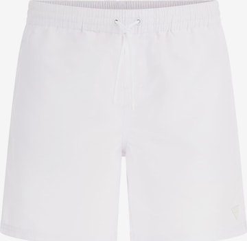 GUESS Board Shorts in White: front
